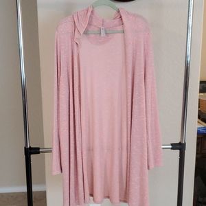 Open sweater with hood